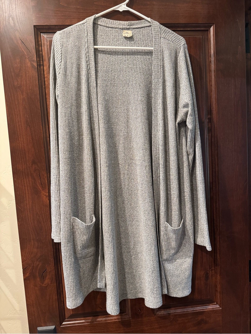 O'Neill Heather Gray Ribbed Open-Front Cardigan